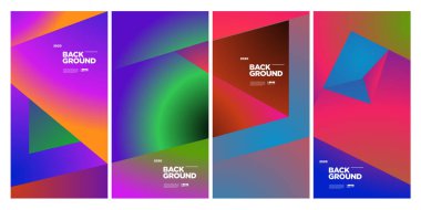 Vektör Renkli Etnik Geometrik Desen Arkaplanı Ayarlandı. Banner, Poster, Kapak, Paketleme Şablonu için Desen Arkaplan Resimleri. - Vektör