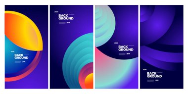 Vektör Renkli Etnik Geometrik Desen Arkaplanı Ayarlandı. Banner, Poster, Kapak, Paketleme Şablonu için Desen Arkaplan Resimleri. - Vektör