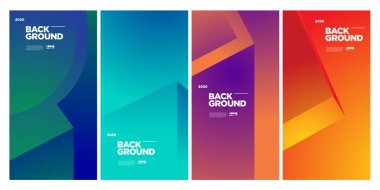 Vektör Renkli Etnik Geometrik Desen Arkaplanı Ayarlandı. Banner, Poster, Kapak, Paketleme Şablonu için Desen Arkaplan Resimleri. - Vektör