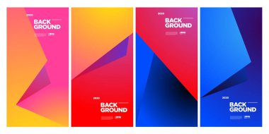 Vektör Renkli Etnik Geometrik Desen Arkaplanı Ayarlandı. Banner, Poster, Kapak, Paketleme Şablonu için Desen Arkaplan Resimleri. - Vektör