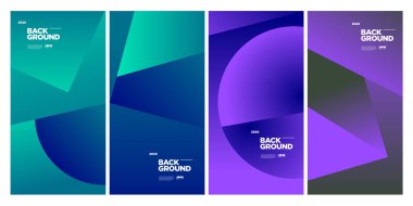 Vektör Renkli Etnik Geometrik Desen Arkaplanı Ayarlandı. Banner, Poster, Kapak, Paketleme Şablonu için Desen Arkaplan Resimleri. - Vektör