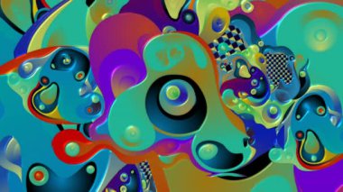 Sıvı ve Sıvı Renkli 3D soyut hareket grafik arkaplan. Video jokeyi, müzik klibi ve video haritalama kaynağı için kullanılır.