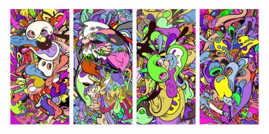 Web Tasarımı, İniş Sayfası, Sosyal Medya Hikayesi ve Yazdırma Materyali için Sahte Metin ile Renkli Soyut Arkaplan Düzeni.