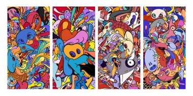 Web Tasarımı, İniş Sayfası, Sosyal Medya Hikayesi ve Yazdırma Materyali için Sahte Metin ile Renkli Soyut Arkaplan Düzeni.