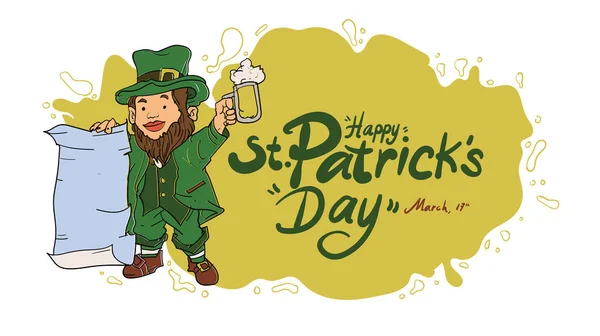 Patrick Day Poster Vector Illustration — Stock Vector