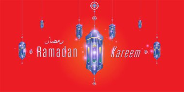 Ramazan Kareem tebrik kartı ve afiş için İslami cami arkaplan soyut illüstrasyonu