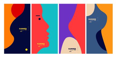 Hikaye, poster, baskı için renkli soyut geometrik arkaplan.