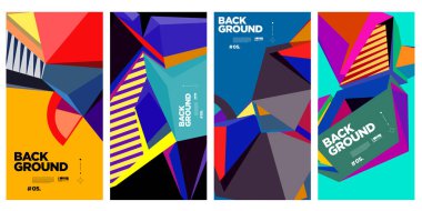 Hikaye, poster, baskı için renkli soyut geometrik arkaplan.