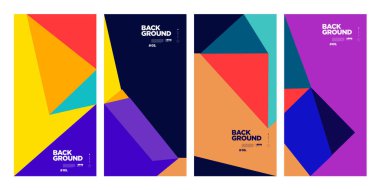 Yaz için Vektör Soyut Düz Geometrik ve Eğri Renkli Arkaplan Deseni