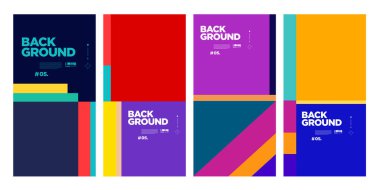 Yaz için Vektör Soyut Düz Geometrik ve Eğri Renkli Arkaplan Deseni