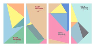 Yaz için Vektör Soyut Düz Geometrik ve Eğri Renkli Arkaplan Deseni