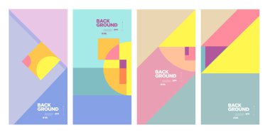 Yaz için Vektör Soyut Düz Geometrik ve Eğri Renkli Arkaplan Deseni