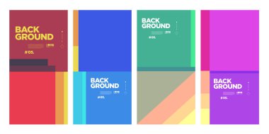 Yaz için Vektör Soyut Düz Geometrik ve Eğri Renkli Arkaplan Deseni