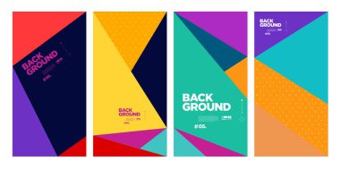 Yaz için Vektör Soyut Düz Geometrik ve Eğri Renkli Arkaplan Deseni