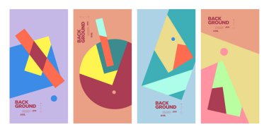 Yaz için Vektör Soyut Düz Geometrik ve Eğri Renkli Arkaplan Deseni