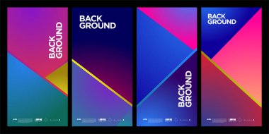 Dergi için Kapak ve Poster Tasarım Şablonu. Kapak, kitap, sosyal medya hikayesi ve Sayfa Düzeni Tasarımı için Tipografi ile Trendy Soyut Renkli Geometrik ve Eğri Vektör İllüstrasyon Kolaj.