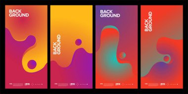 Dergi için Kapak ve Poster Tasarım Şablonu. Kapak, kitap, sosyal medya hikayesi ve Sayfa Düzeni Tasarımı için Tipografi ile Trendy Soyut Renkli Geometrik ve Eğri Vektör İllüstrasyon Kolaj.