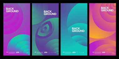 Dergi için Kapak ve Poster Tasarım Şablonu. Kapak, kitap, sosyal medya hikayesi ve Sayfa Düzeni Tasarımı için Tipografi ile Trendy Soyut Renkli Geometrik ve Eğri Vektör İllüstrasyon Kolaj.