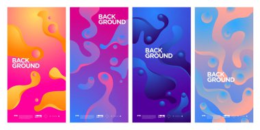 Dergi için Kapak ve Poster Tasarım Şablonu. Kapak, kitap, sosyal medya hikayesi ve Sayfa Düzeni Tasarımı için Tipografi ile Trendy Soyut Renkli Geometrik ve Eğri Vektör İllüstrasyon Kolaj.