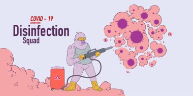 Dezenfeksiyon ekibi Corona virüslerine saldırıyor, covid - 19