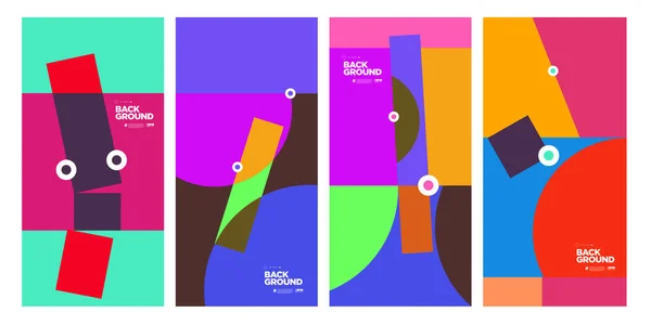 Šablona Návrhu Krytu Plakátu Pro Časopis Módní Abstraktní Barvité Geometrické — Stockový vektor