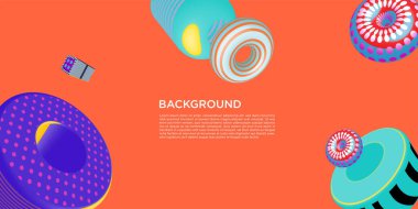 Vektör Renkli Soyut 3d geometrik, poster, kapak, sunum ve web sitesi tasarımı için arkaplan