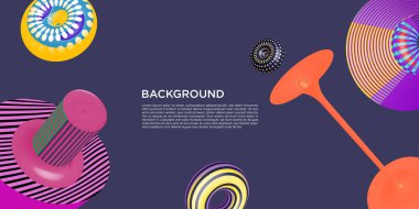 Vektör Renkli Soyut 3d geometrik, poster, kapak, sunum ve web sitesi tasarımı için arkaplan