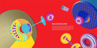 Vektör Renkli Soyut 3d geometrik, poster, kapak, sunum ve web sitesi tasarımı için arkaplan