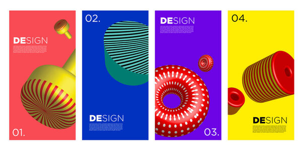 Векторная цветная абстрактная 3D геометрия, фон для плаката, обложки, презентации и дизайна сайта