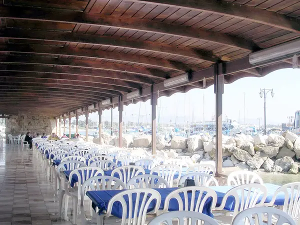 Akko restoran на берегу моря 2003 — стоковое фото