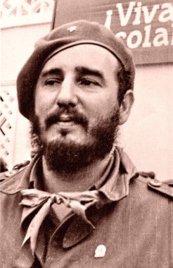 Yangiyer the portrait of Fidel May 1963 clipart