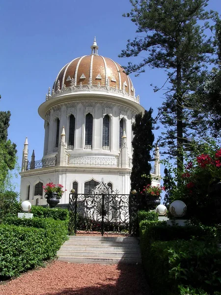 Haifa Bahai Gardens El Santuario de Bab Mayo 2003 — Foto de Stock