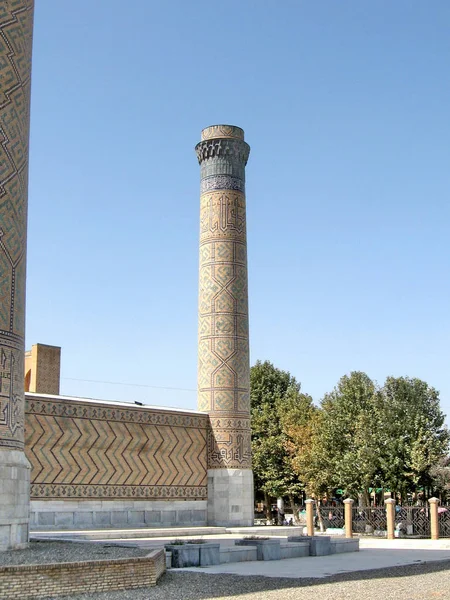 Samarkand bibi-khanim Ansicht des Minaretts September 2007 — Stockfoto