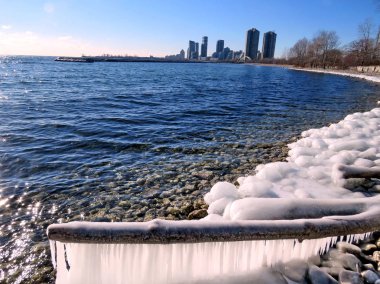 Toronto Gölü buzlu kıyı 2017