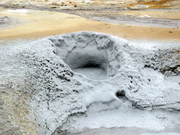 Iceland Hverir Geothermal Area mudpot 2017 — Stock Photo, Image