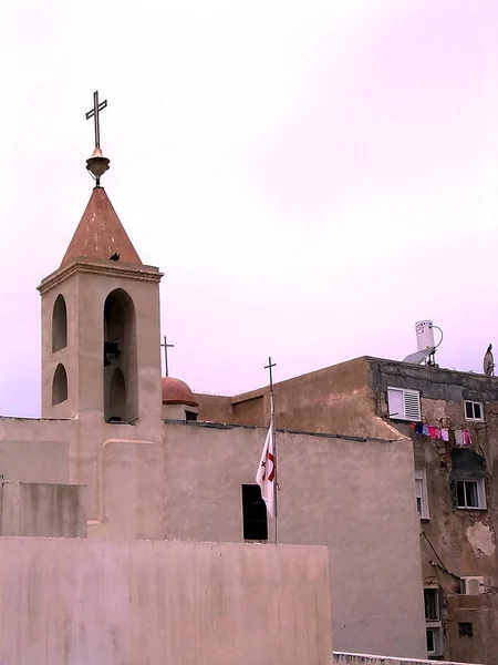 Akko The Church of St John wieczór 2004 — Zdjęcie stockowe