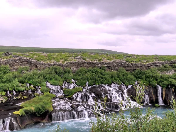 Island krajina v Barnafossu vodopád 2017 — Stock fotografie