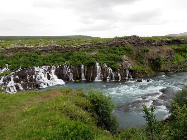 Island utsikt över Barnafoss vattenfall 2017 — Stockfoto