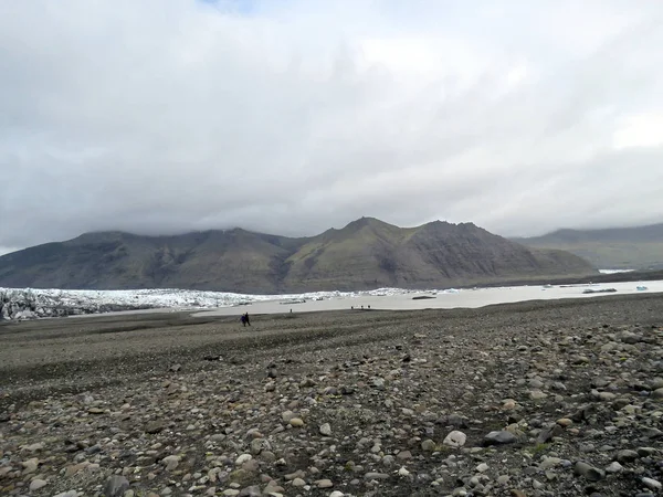 Iceland the Skaftafellsjokull glacier moraine aerial 2017 — Stock Photo, Image