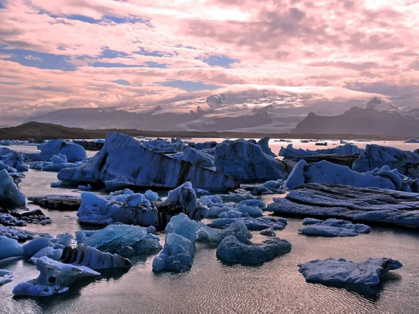 Islândia o geleira Jokulsarlon icebergs da Lagoa 2017 — Fotografia de Stock