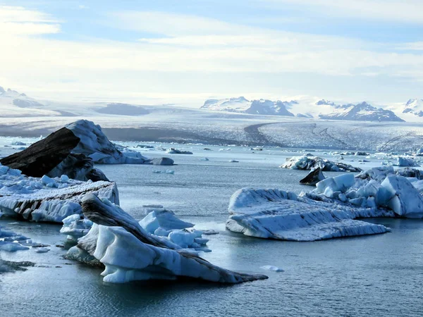 Islândia vista da Lagoa do Glaciar Jokulsarlon 2017 — Fotografia de Stock