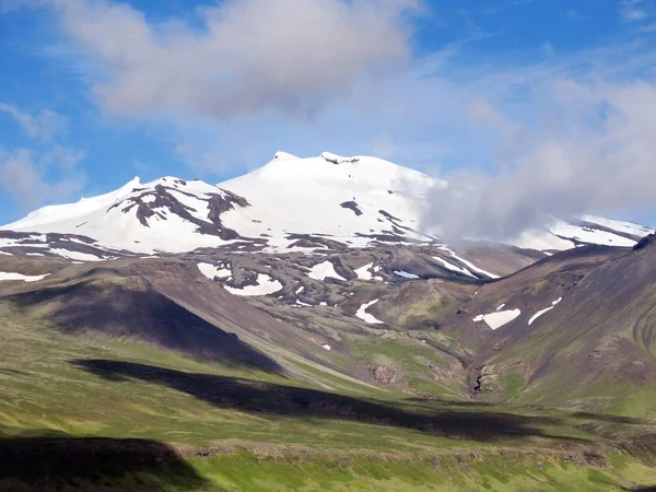 アイスランド Snaefellsjokull 火山2017 ロイヤリティフリーのストック写真