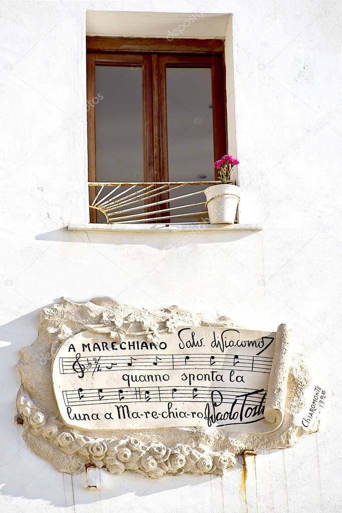 Marechiaro italian fishing village of  Naples celebrated window