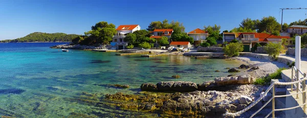 Korcula sziget Prizba bay nagy táj — Stock Fotó