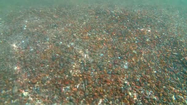 Wasseroberfläche mit Wellen und Sonnenreflexionen — Stockvideo