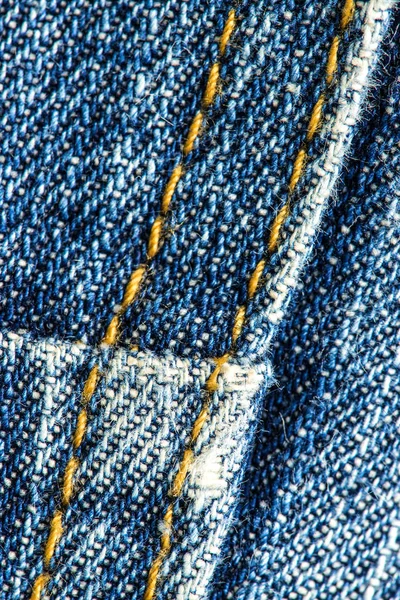 Tissu de jeans, utilisé avec couture — Photo