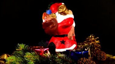 Noel dekorasyon Noel Baba ve hediyeler ile açmak tablo