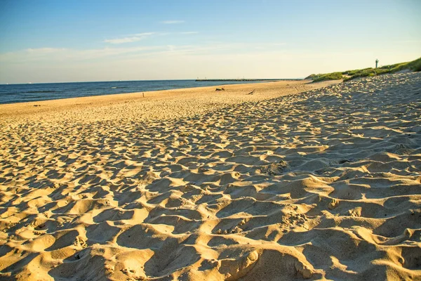 Praia solitária do Mar Báltico na Polônia, Ustka — Fotografia de Stock