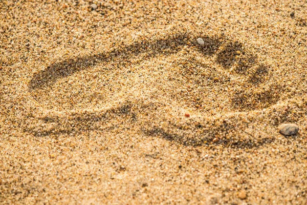 Voetafdruk op een strand — Stockfoto