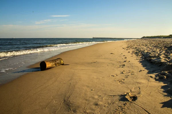 Playa de Ustka, Mar Báltico, Polonia — Foto de Stock